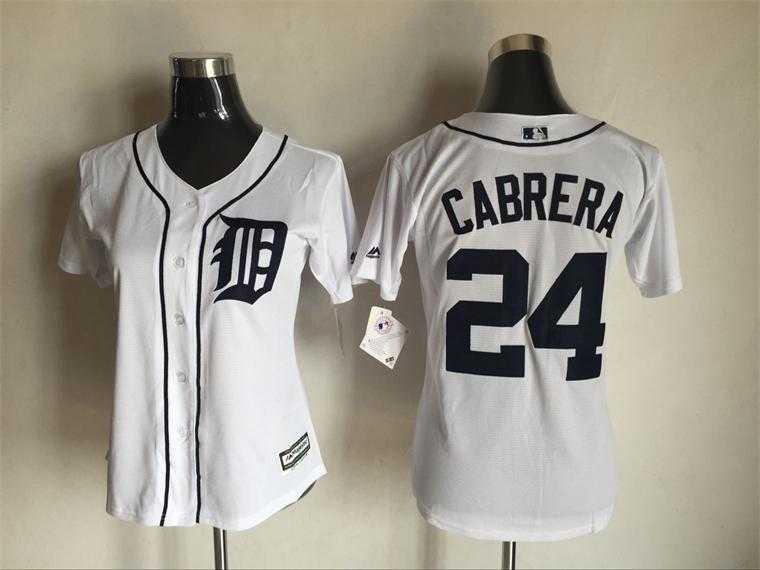 Women Detroit Tigers #24 Miguel Cabrera White New Cool Base Stitched Baseball Jersey,We sell and wholesale Women Detroit Tigers #24 Miguel Cabrera White New Cool Base Stitched Baseball Jersey on line form chian!
